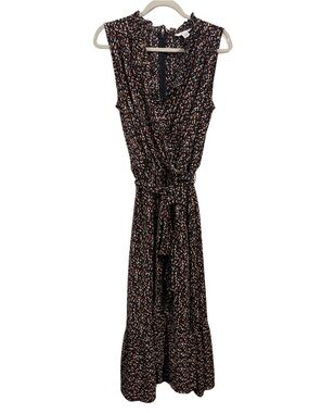 London Times Belted Wrap Maxi Dress
